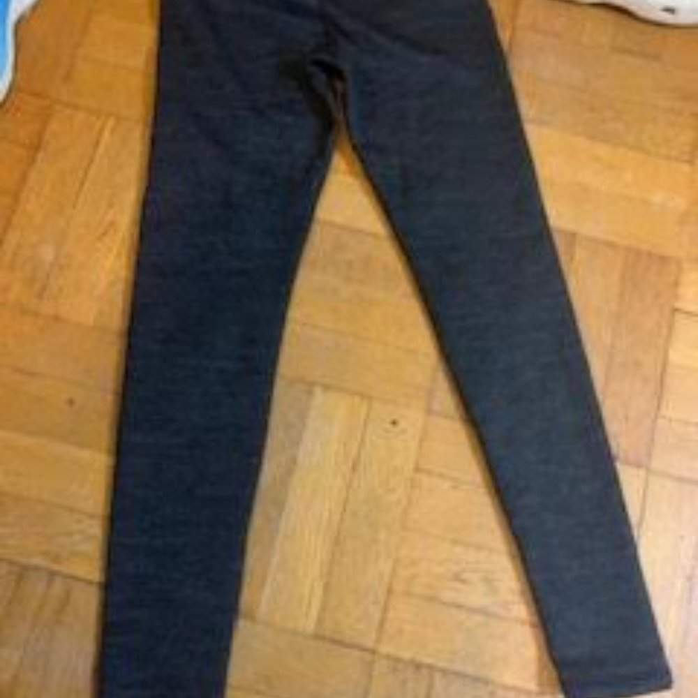 Athleta girl fleece lined leggings - heather grey size 14